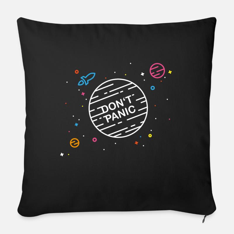 Ne paniquez pas - Coussin et housse de 45 x 45 cm - noir