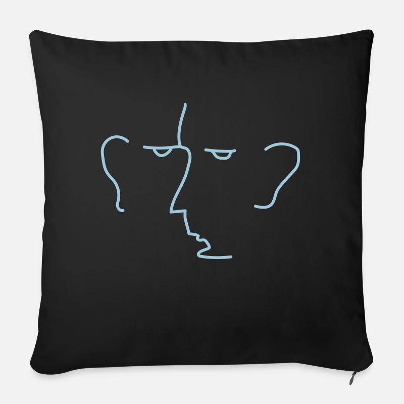Face - Sofa pillow with filling 45cm x 45cm - black