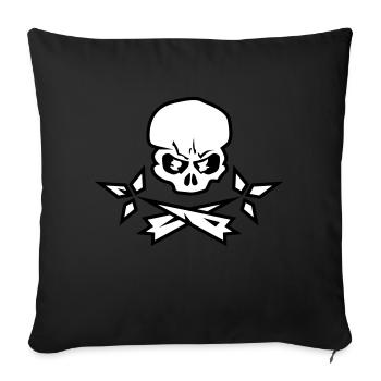 tete de mort Totenkopf-Symbol Hermelin Bretagne - Sofakissen mit Füllung 45 x 45 cm - Schwarz - Vorne