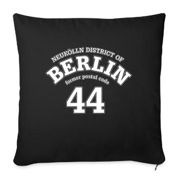 Neukölln Berlin 44 white print - Sofa pillow with filling 45cm x 45cm - black - Front