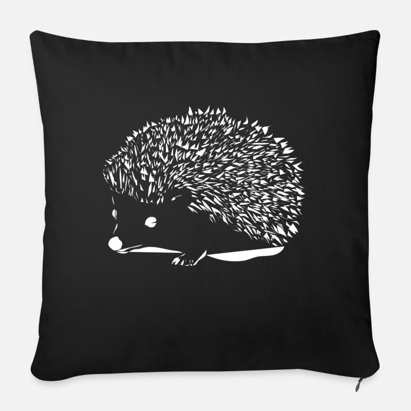 Hérisson blanc - Coussin et housse de 45 x 45 cm - noir