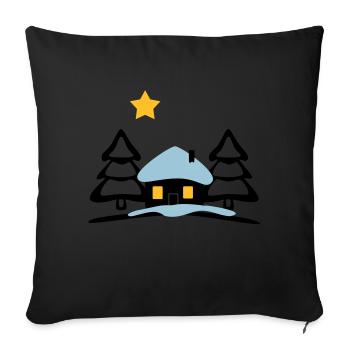 Maison de Noël au Pôle Nord - Coussin et housse de 45 x 45 cm - noir - Devant