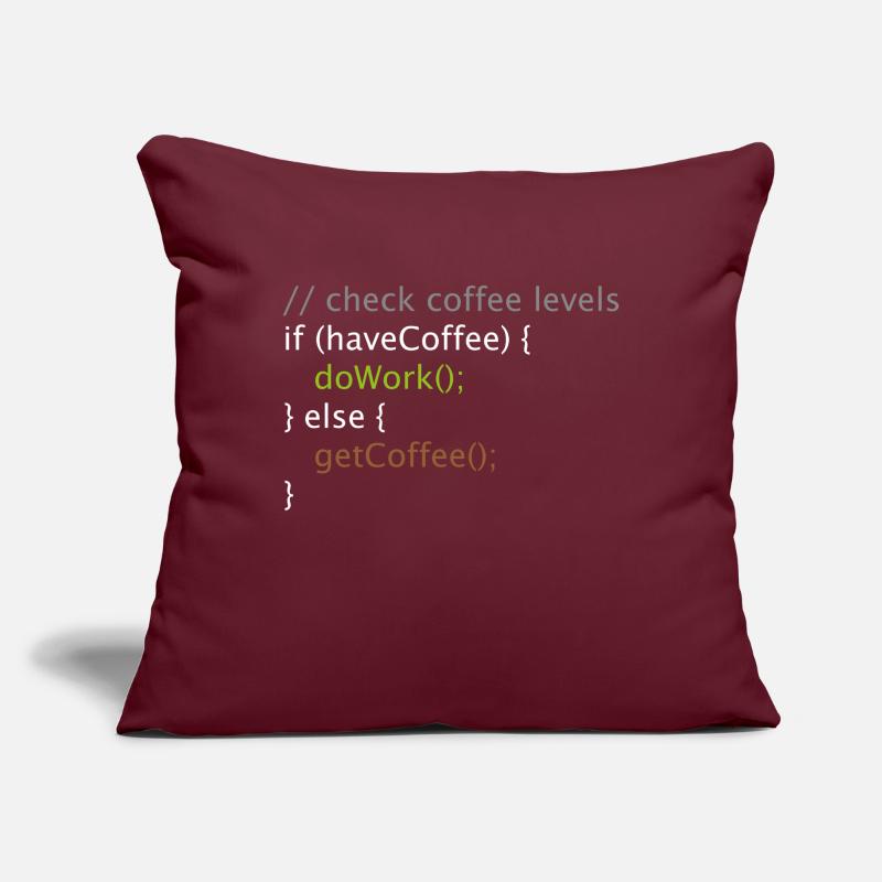 Informatik Nerd Geek Programmierer Kaffee Arbeiten Sofakissen mit Füllung 45 x 45 cm