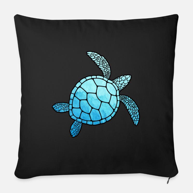 Schildkröte Turtle Geschenkidee Schildkröten Meer - Sofakissen mit Füllung 45 x 45 cm - Schwarz