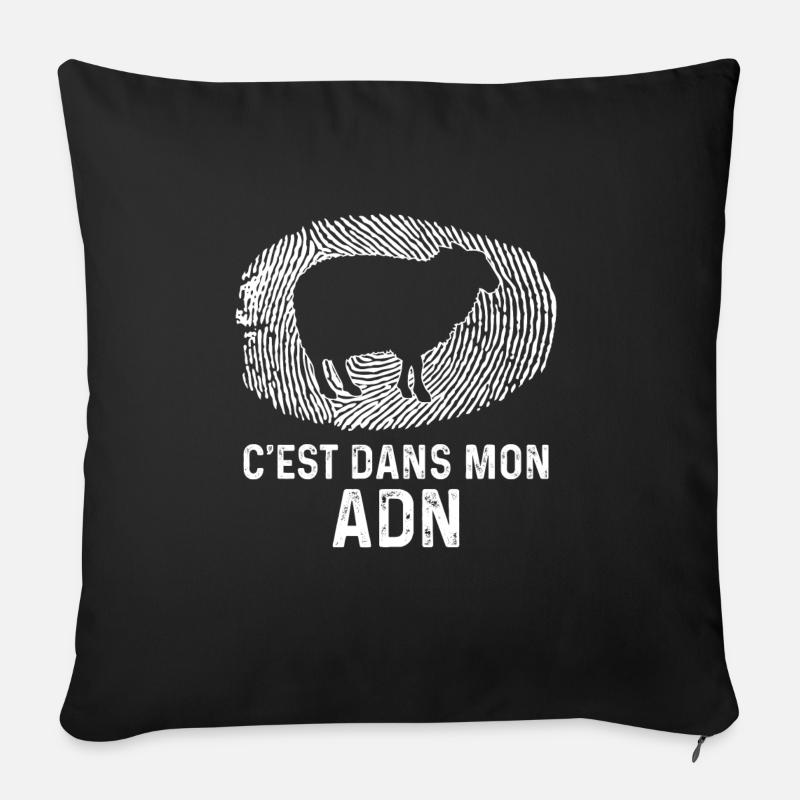 mouton : c'est dans mon adn - Coussin et housse de 45 x 45 cm - noir