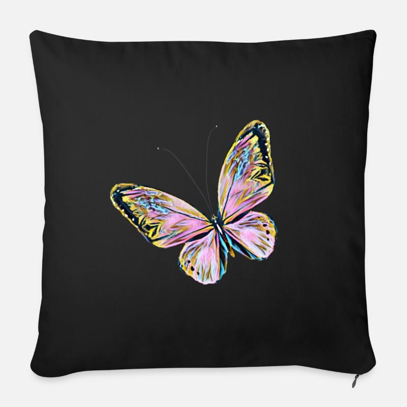 Schmetterling - Sofakissen mit Füllung 45 x 45 cm - Schwarz