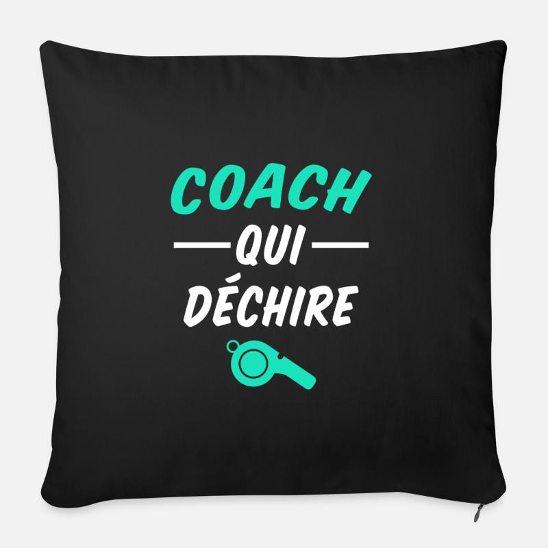 coach qui déchire - Coussin et housse de 45 x 45 cm - noir