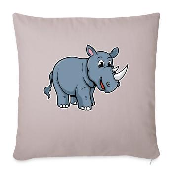 Rhino - rhinocéros - Coussin et housse de 45 x 45 cm - taupe clair - Devant