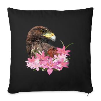 harris hawk - Sofa pillow with filling 45cm x 45cm - black - Front