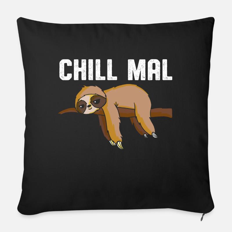 Chill mal Faultier - Sofakissen mit Füllung 45 x 45 cm - Schwarz