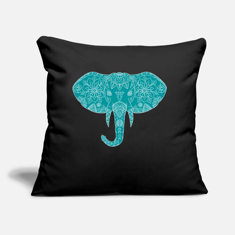 mandala elephant design vert d eau love 2 Coussin et housse de 45 x 45 cm