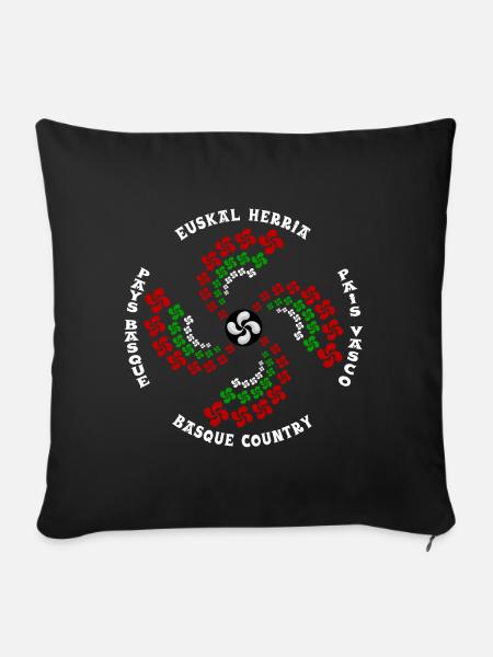 Lauburu croix Basques - Sofakissen mit Füllung 45 x 45 cm - Schwarz