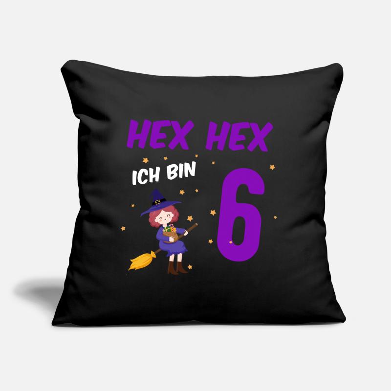 HEX-HEX Ich bin 6 - Mädchen 6. Geburtstag - Sofakissen mit Füllung 45 x 45 cm