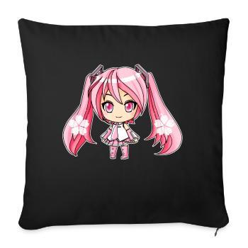 Sakura Miku - Sofa pillow with filling 45cm x 45cm - black - Front