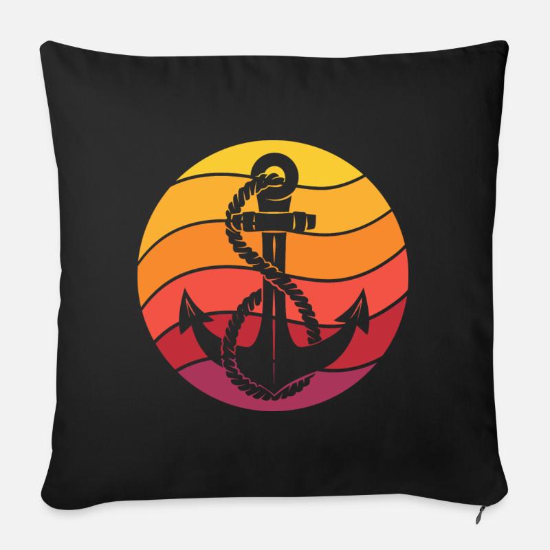 Anker Retro Style Vintage - Coussin et housse de 45 x 45 cm - noir