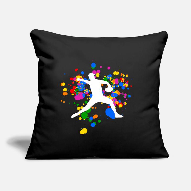 Buntes Baseball Design mit Regenbogenfarben Sofakissen mit Füllung 45 x 45 cm