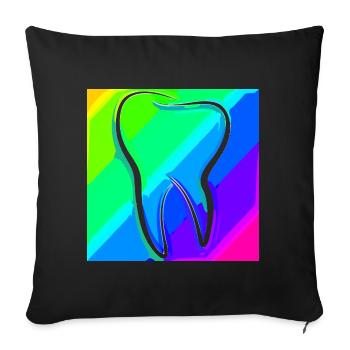 Tooth | Dentist | Dentist | Dental assistant - Sofa pillow with filling 45cm x 45cm - black - Front