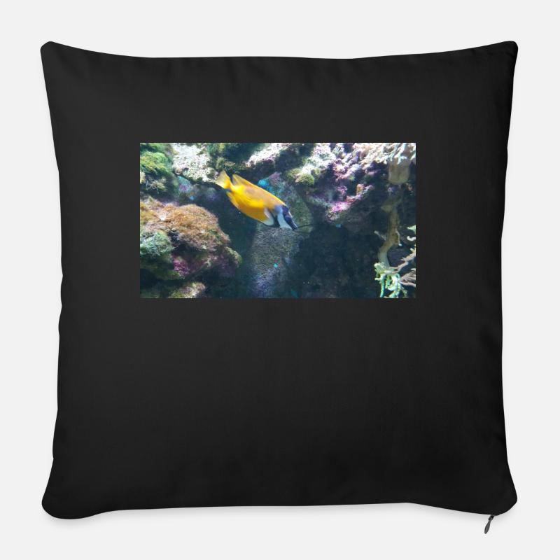 Poisson - Coussin et housse de 45 x 45 cm - noir