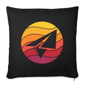 Paper Plane Retro Style Vintage - Sofa pillow with filling 45cm x 45cm - black - Front
