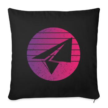 Paper Plane Retro Style Vintage - Sofa pillow with filling 45cm x 45cm - black - Front