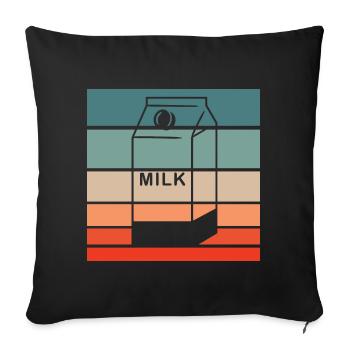 Milk Carton Retro Style Vintage - Sofa pillow with filling 45cm x 45cm - black - Front