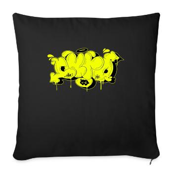 cyrograff no8 - Sofa pillow with filling 45cm x 45cm - black - Front