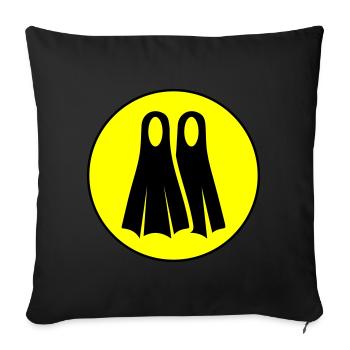 Diving Fin Circle - Sofa pillow with filling 45cm x 45cm - black - Front