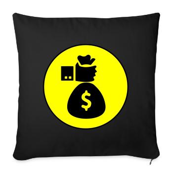 Geld Money - Sofa pillow with filling 45cm x 45cm - black - Front