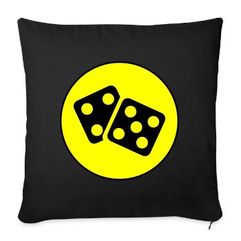 Cercle du casino Dice - Coussin et housse de 45 x 45 cm - noir - Devant