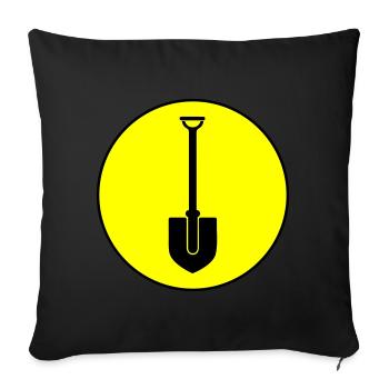 Shovel icon circle - Sofa pillow with filling 45cm x 45cm - black - Front