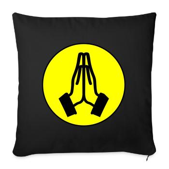 Pray Hands Circle - Sofa pillow with filling 45cm x 45cm - black - Front