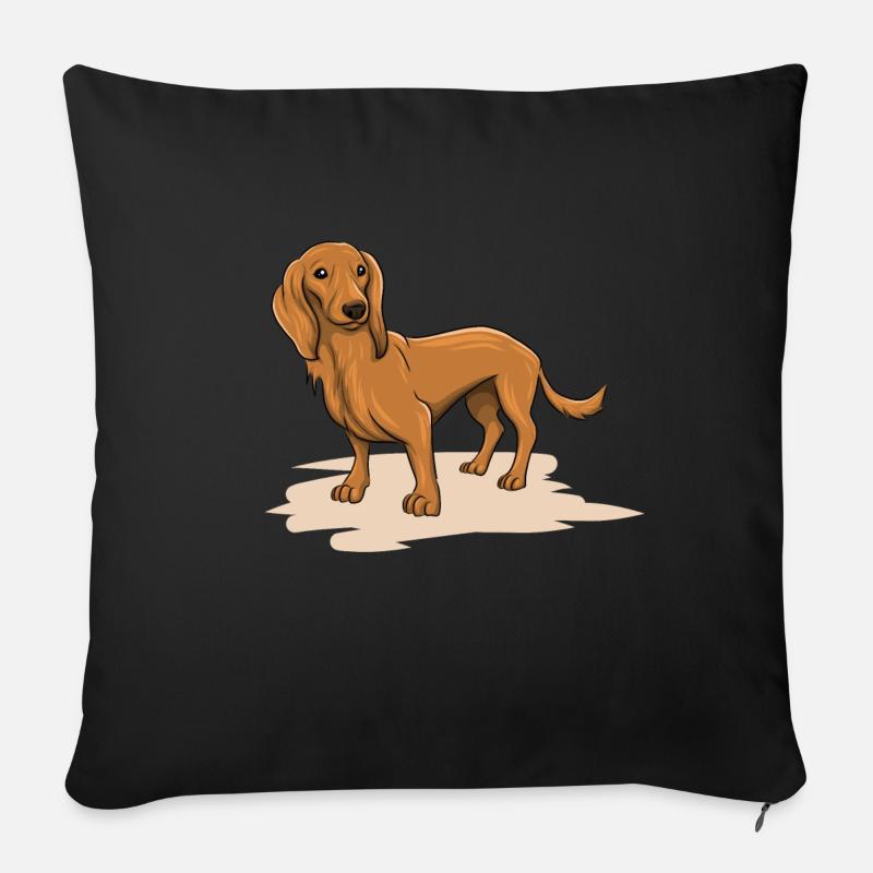 Dackel - Sofakissen mit Füllung 45 x 45 cm - Schwarz