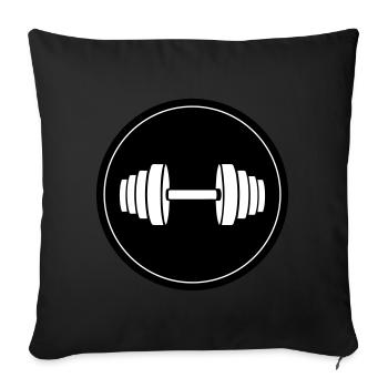 Hantel gewichte Kreis - Sofakissen mit Füllung 45 x 45 cm - Schwarz - Vorne