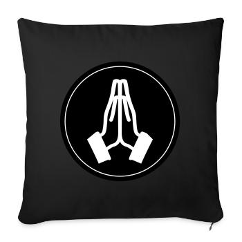 Pray Hands Circle - Sofa pillow with filling 45cm x 45cm - black - Front