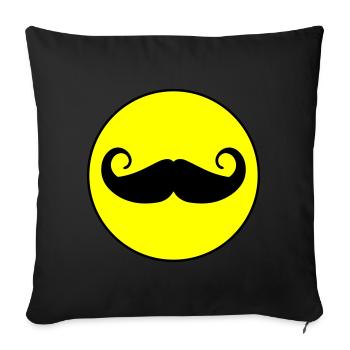 Mustache symbol - Sofa pillow with filling 45cm x 45cm - black - Front