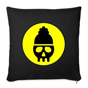 Skull kopf icon - Sofakissen mit Füllung 45 x 45 cm - Schwarz - Vorne
