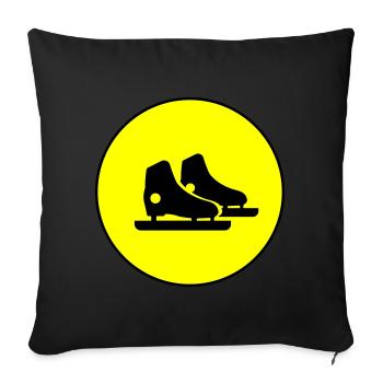 Eiskunstlauf Schlittschuhe - Sofakissen mit Füllung 45 x 45 cm - Schwarz - Vorne