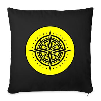 Icône de la boussole - Coussin et housse de 45 x 45 cm - noir - Devant