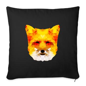 Schönes Fuchs-Polygon-Design - Sofakissen mit Füllung 45 x 45 cm - Schwarz - Vorne
