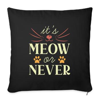 C’est miaulé ou jamais - Coussin et housse de 45 x 45 cm - noir - Devant
