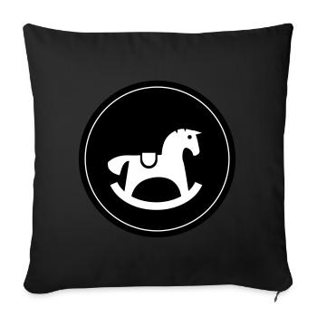 Cheval à bascule Jouet Bébé - Coussin et housse de 45 x 45 cm - noir - Devant
