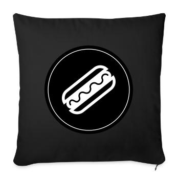 Hotdog Foodie Symbol - Sofa pillow with filling 45cm x 45cm - black - Front