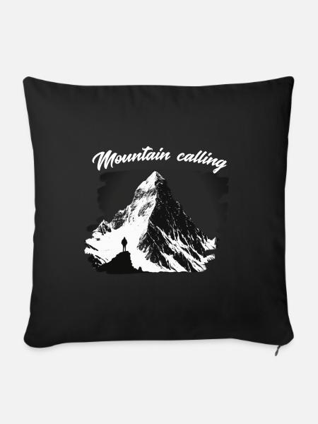 Berge rufen 8 - Sofakissen mit Füllung 45 x 45 cm - Schwarz