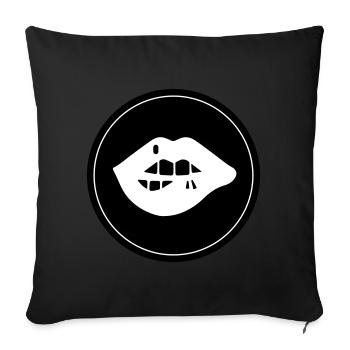 Lip icon - Sofa pillow with filling 45cm x 45cm - black - Front