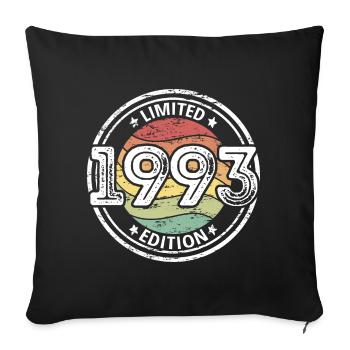 Né en 1993 30e anniversaire - Coussin et housse de 45 x 45 cm - noir - Devant