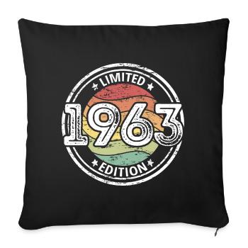 Né en 1963 60e anniversaire - Coussin et housse de 45 x 45 cm - noir - Devant
