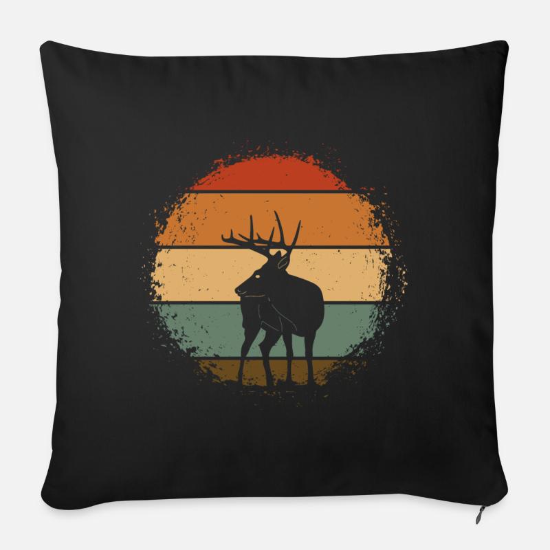 Hirsch - Sofakissen mit Füllung 45 x 45 cm - Schwarz