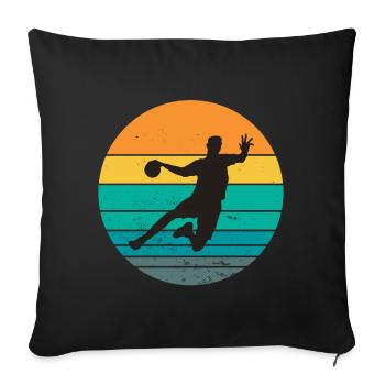 Handball, Handballfan, Handball spielen - Sofakissen mit Füllung 45 x 45 cm - Schwarz - Vorne
