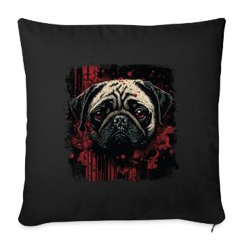 Scary Pug - Sofa pillow with filling 45cm x 45cm - black - Front