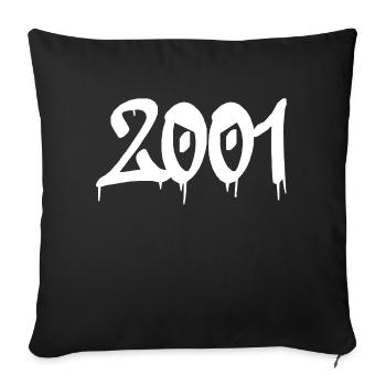 2001 's Logo Year 01 Number birth 20s - Sofa pillow with filling 45cm x 45cm - black - Front